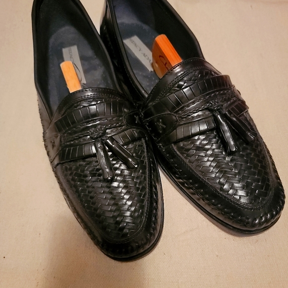 Black Stacy Adams Size 11.5 Weave Style With Tasse - Picture 1 of 6